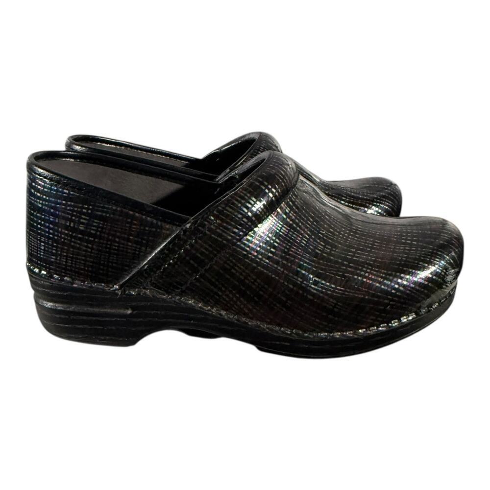 Dansko XP Women’s Career Clogs Size 38 EU Size 8 US Black Multicolor Leather